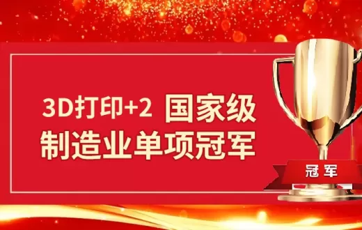 3D打印+2！國家級“單項冠軍”揭曉，消費級、工業級雙入選