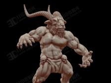 山海经六大山神 人身羊角 神像雕塑