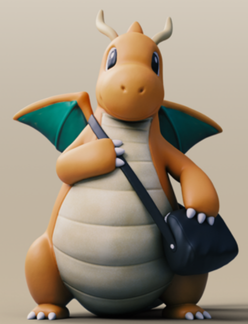 快龙- pmgba口袋妖怪背着袋子