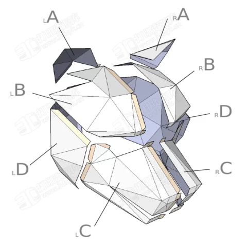 低聚狼紙面具 3d打印模型 (2).webp