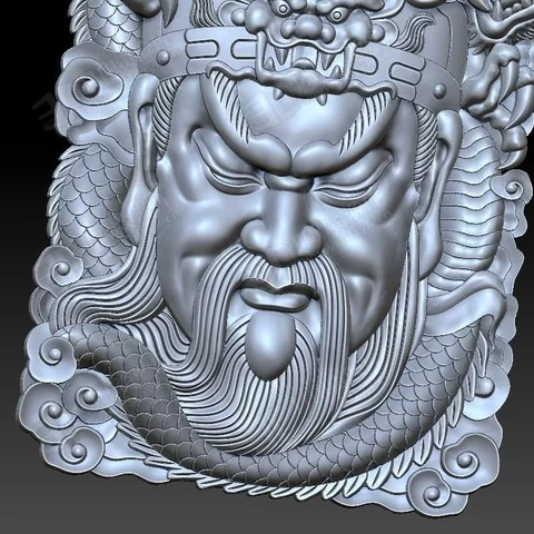 關(guān)云長 關(guān)羽頭部 高精度 浮雕模型 3d打印模型 (4).webp