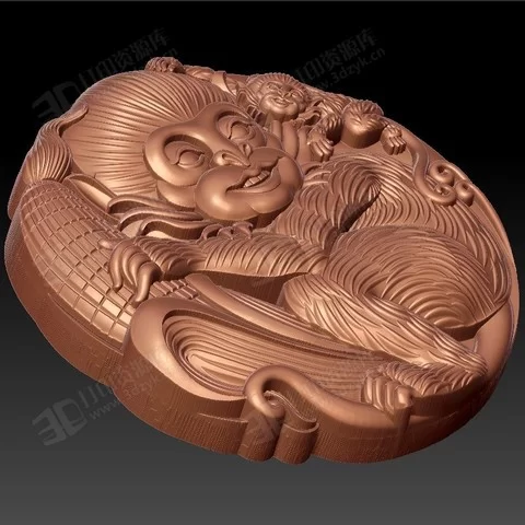 戲耍的猴子 stl 3d打印模型 (3).webp