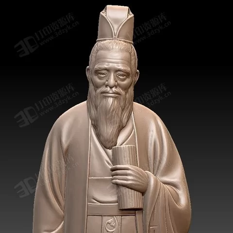 中國(guó)古代圣人  孔子 3d打印模型 (4).webp