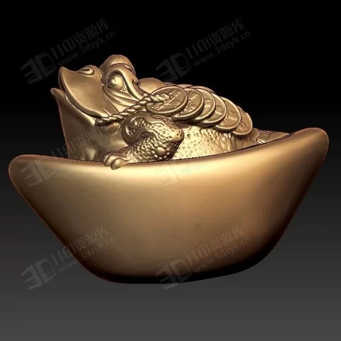 蟾蜍擺件金蟾蜍 3d打印模型 (2).webp