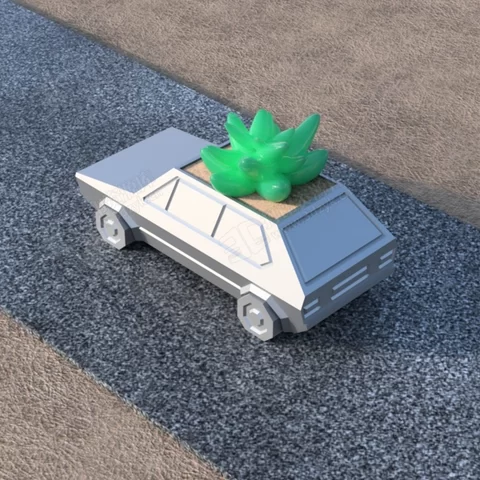 小轎車 3d 綠植盆栽模型 (1).webp