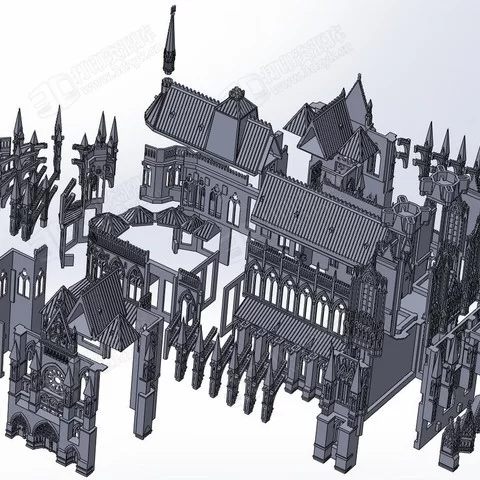 蘭斯大教堂 3d打印建筑模型 北歐風(fēng)格 (1).webp