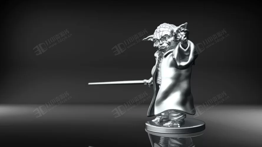 持棍的尤達(dá)大師 3d打印模型 (2).webp