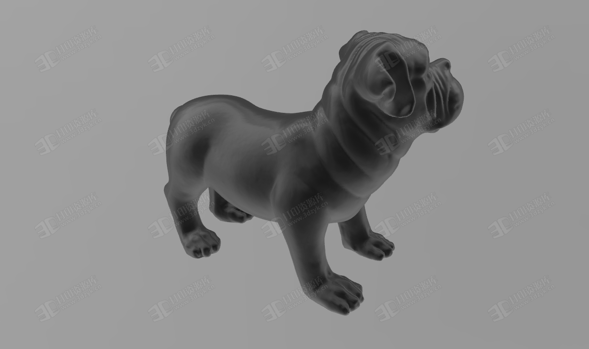 哈巴狗 巴哥犬模型 3d動(dòng)物模型 (1).png