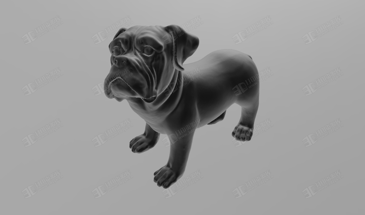 哈巴狗 巴哥犬模型 3d動(dòng)物模型 (2).png