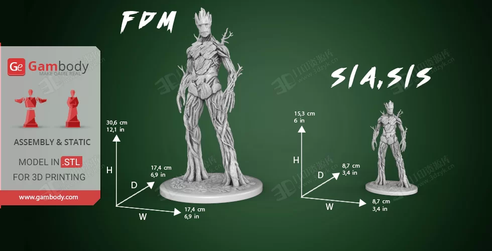 高精度 3d打印樹人 格魯特拆件模型 (7).webp