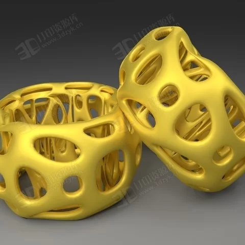 泰森多邊形法 戒指3d打印模型.webp