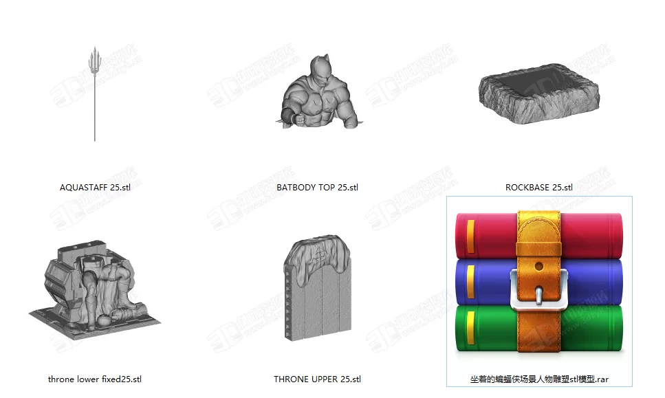 坐著的蝙蝠俠場景人物雕塑stl模型3.webp