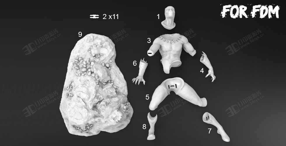 black panther黑豹3D打印模型stl人物影視手辦素材文件 (7).png