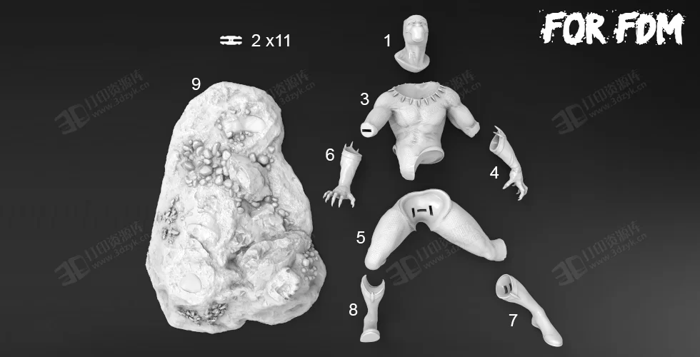 black panther黑豹3D打印模型stl人物影視手辦素材文件 (7).webp