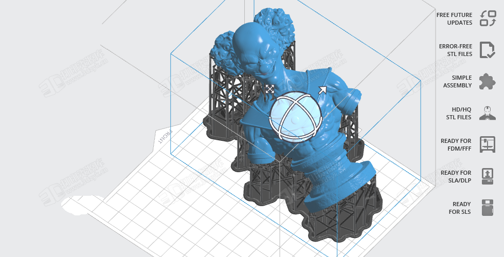 Belmod小丑半身像 3D打印模型stl人物雕刻手辦素材文件 (3).png