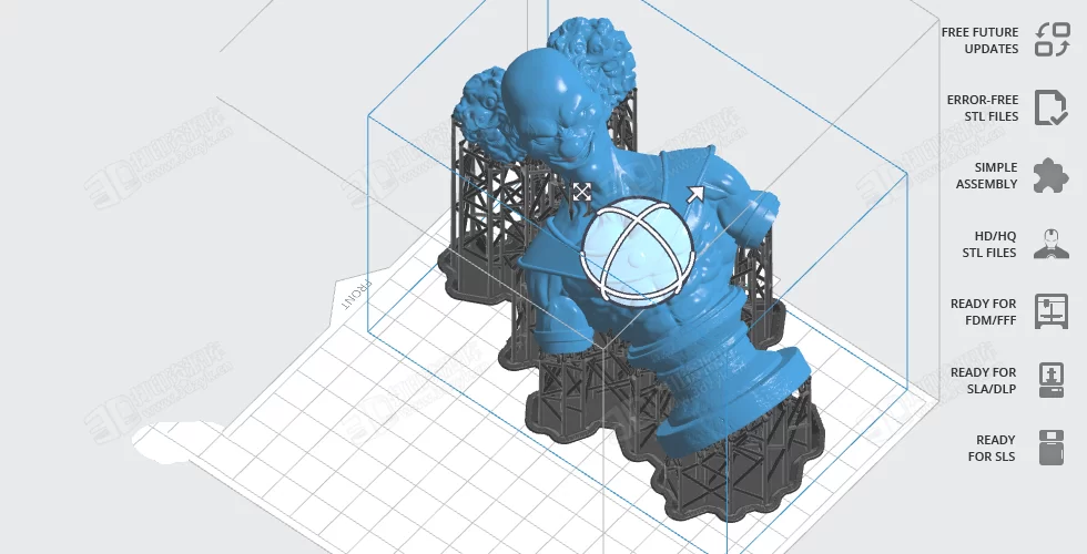 Belmod小丑半身像 3D打印模型stl人物雕刻手辦素材文件 (3).webp