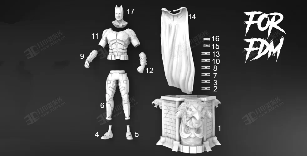 Batman蝙蝠俠全身雕像 3D打印模型stl立體精圓雕影視級(jí)手辦建模素材文件 (7).webp