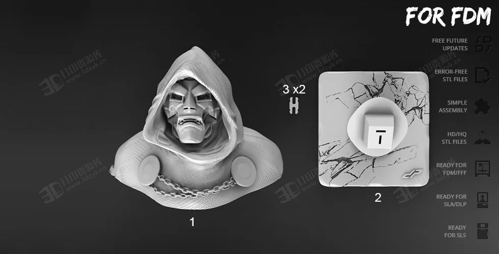 毀滅博士絕世奸角Dr. Doom 3D打印經(jīng)典漫畫人物素材模型stl文件 (7).webp