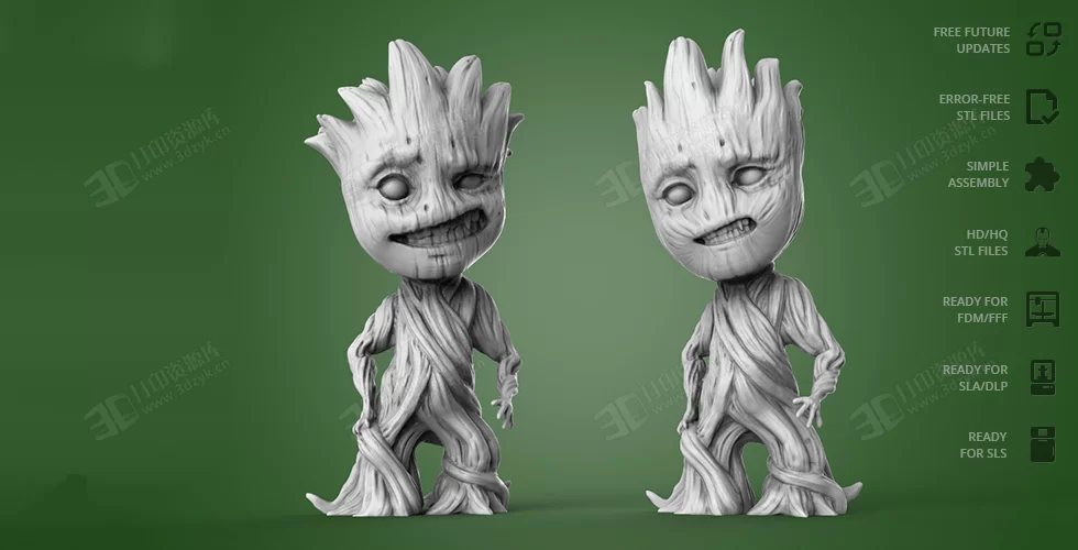 少年格魯特Groot 3D打印模型stl立體電影角色影視手辦素材文件 (6).webp