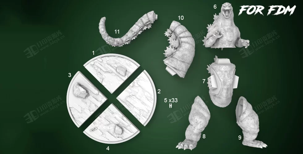 海西四代目哥斯拉科幻游戲手辦模型素材stl (11).webp