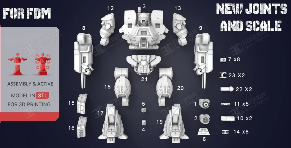 KodiakMech 雕刻科幻機甲類 超精細模型素材 3D打印STL文件 (1).webp