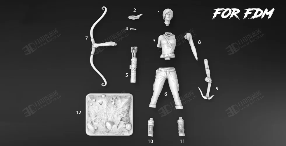 古墓麗影：源起之戰(zhàn)中的勞拉人物手辦3d模型素材stl文件 (2).webp