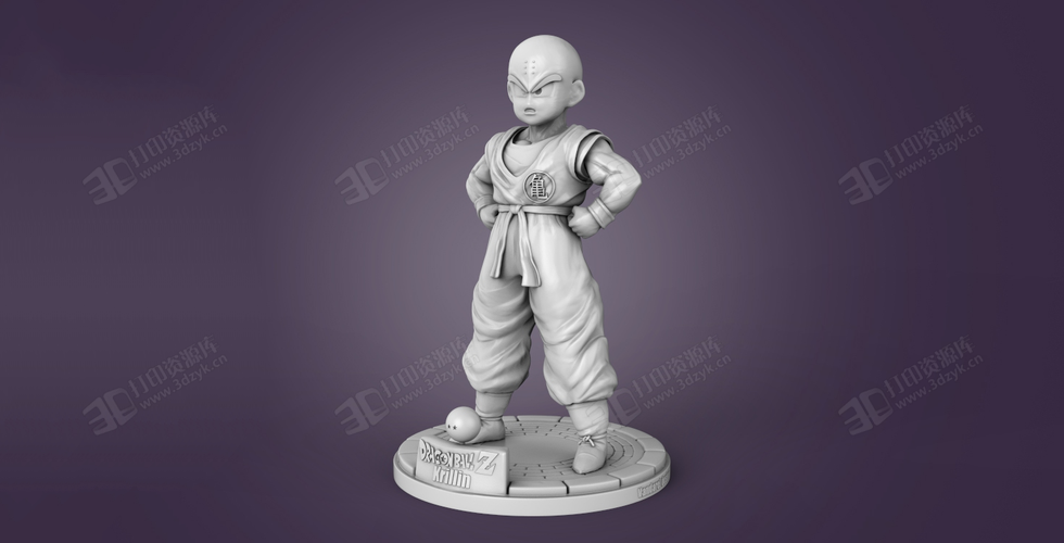 龍珠 小林(KRILLIN) 人物三維動漫手辦3d模型素材stl文件 (3).png