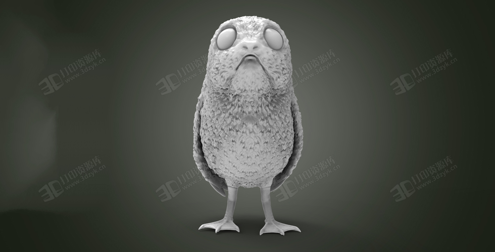 電影星球大戰(zhàn)8生物“Porgs”3d模型素材stl文件 (6).png