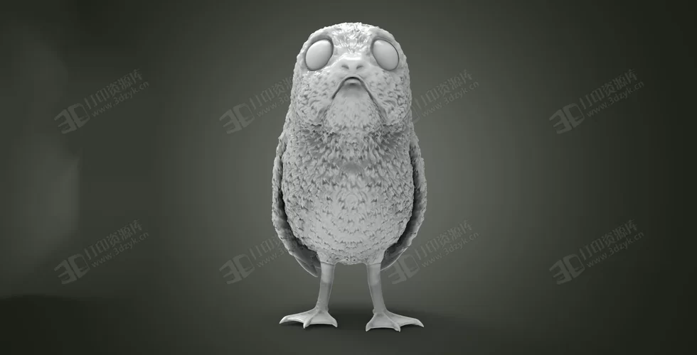 電影星球大戰(zhàn)8生物“Porgs”3d模型素材stl文件 (6).webp