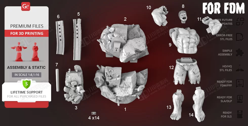 高精度綠巨人拆件組裝場(chǎng)景手辦3d模型素材stl文件 (1).webp