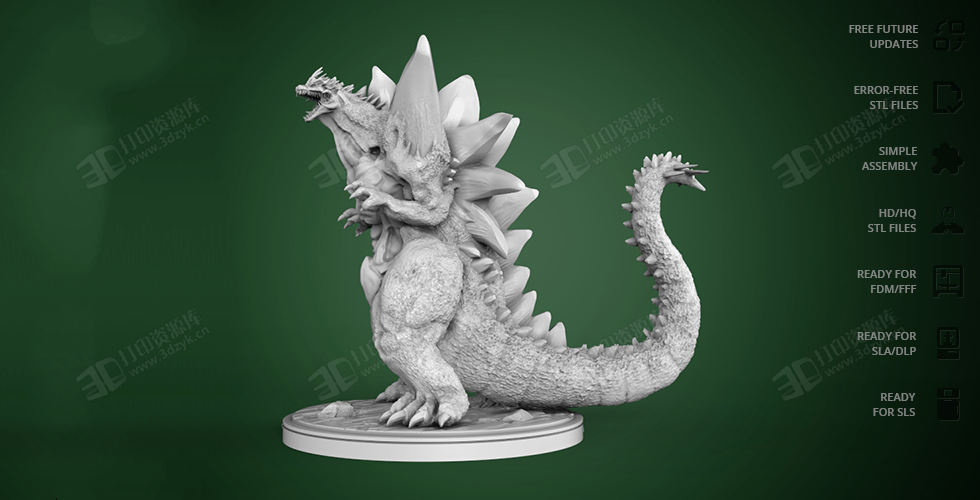 怪獸太空哥斯拉（SpaceGodzilla）手辦3d模型素材stl文件 (4).png