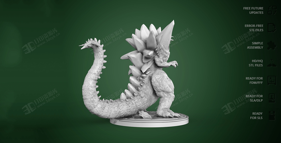 怪獸太空哥斯拉（SpaceGodzilla）手辦3d模型素材stl文件 (5).png