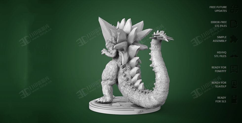 怪獸太空哥斯拉（SpaceGodzilla）手辦3d模型素材stl文件 (6).png