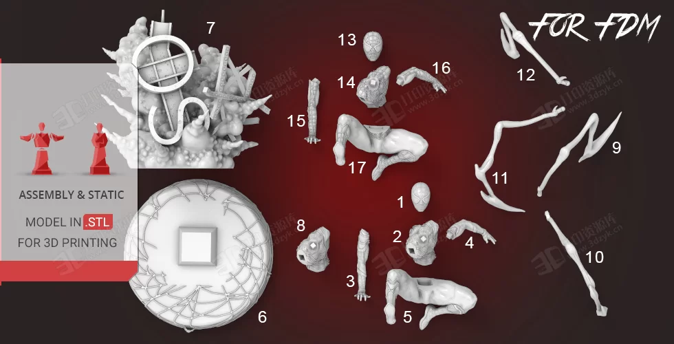 漫威蜘蛛俠爆炸游戲場(chǎng)景手辦3d模型素材stl文件 (15).webp