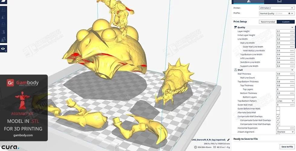 百生獸 星際爭霸2蟲族蟲群宿主3d模型素材stl文件 (3).webp