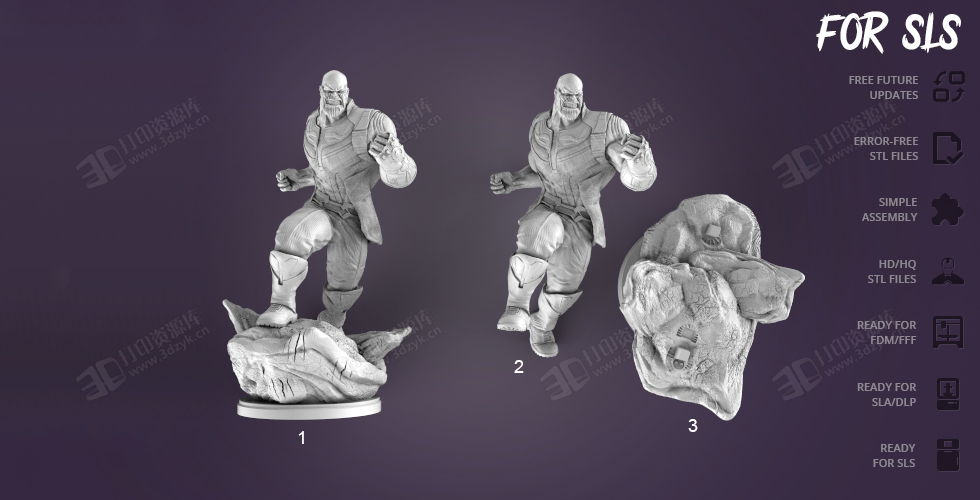 戰(zhàn)斗狀態(tài)下的派滅霸（Thanos）完整游戲手辦3d人物模型素材stl文件 (1).png