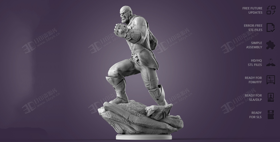 戰(zhàn)斗狀態(tài)下的派滅霸（Thanos）完整游戲手辦3d人物模型素材stl文件 (3).png