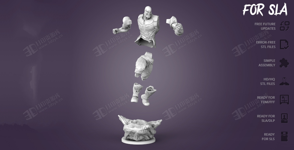 戰(zhàn)斗狀態(tài)下的派滅霸（Thanos）完整游戲手辦3d人物模型素材stl文件 (7).png