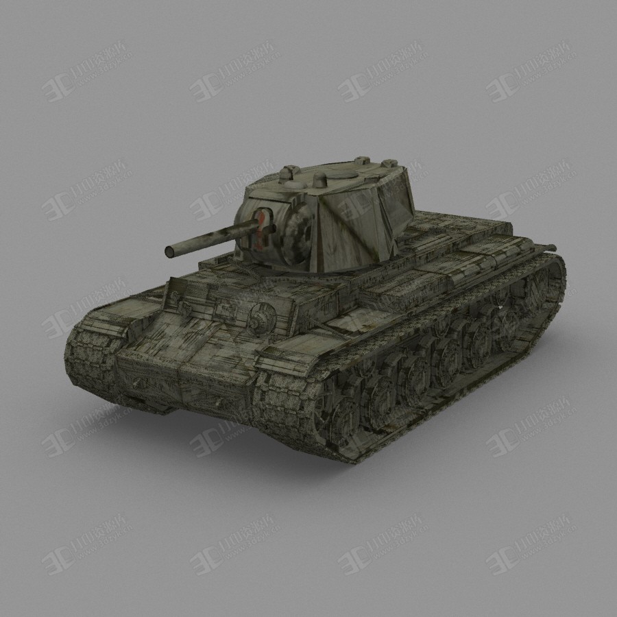 二戰(zhàn)蘇聯(lián)KV-1重型坦克 3d打印模型下載 (1).jpg