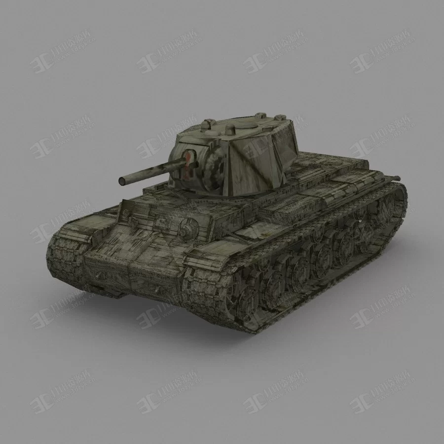 二戰(zhàn)蘇聯(lián)KV-1重型坦克 3d打印模型下載 (1).webp