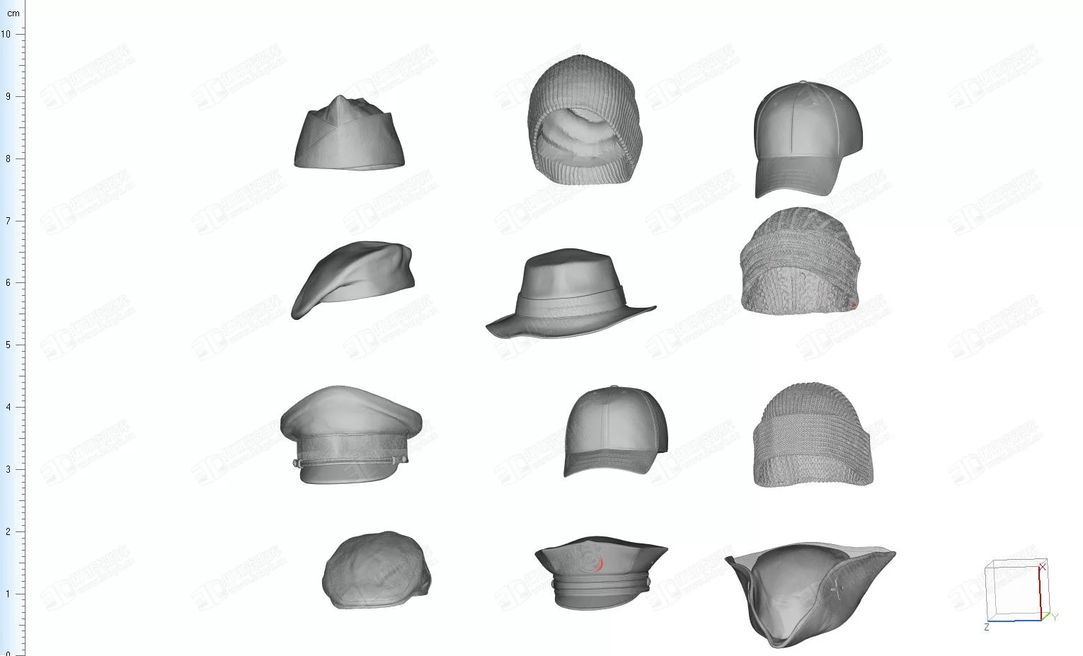 13款造型不同的3d打印帽子模型_stl (3).webp