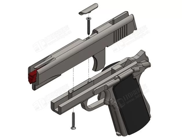 M1911橡皮筋手槍 3d打印槍模型 (3).webp