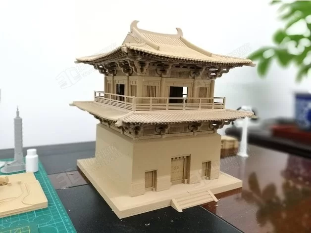 中國(guó)唐代古建筑 3d打印建筑模型 (4).webp