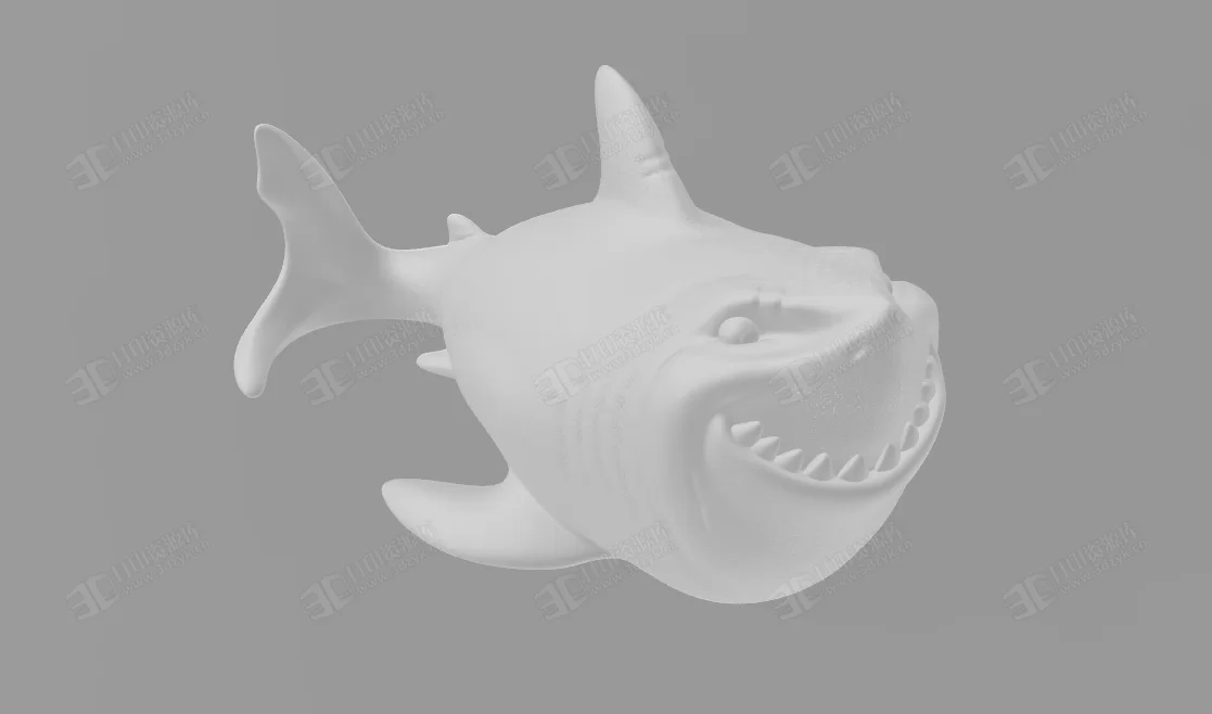 邪惡微笑的鯊魚 水生物 3d打印模型 (1).webp