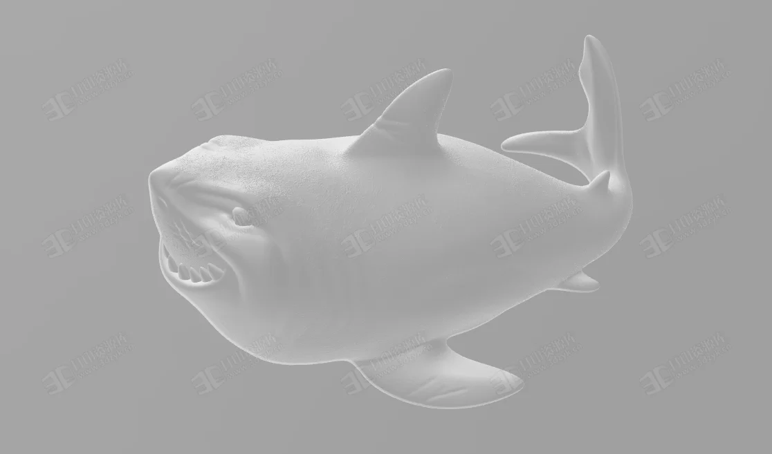 邪惡微笑的鯊魚 水生物 3d打印模型 (2).webp