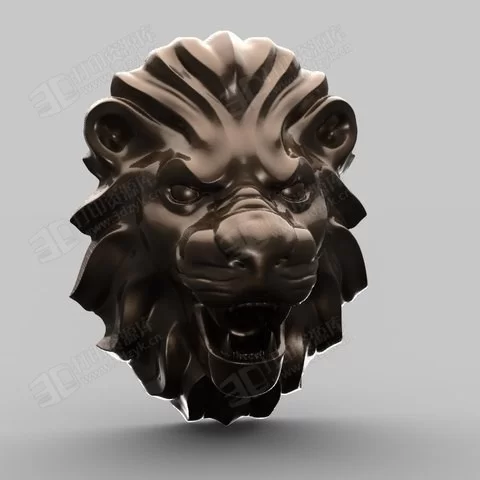 獅子浮雕頭像雕塑3d打印模型.webp