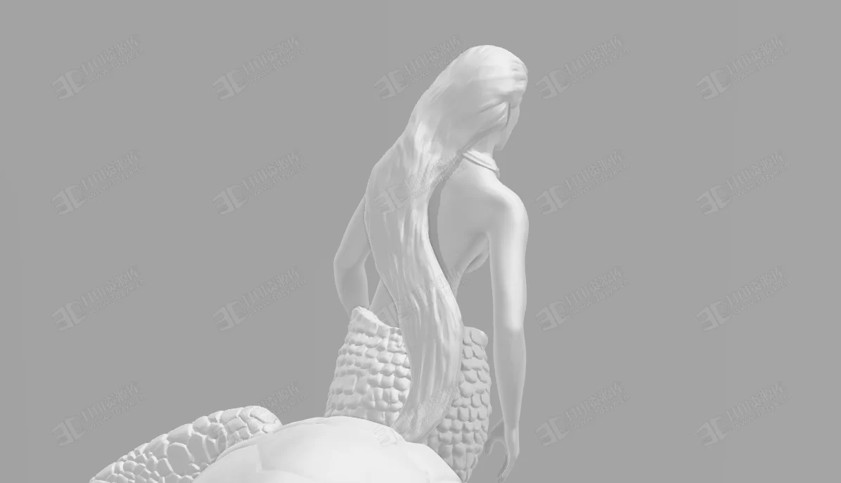 伊莎貝拉美人魚海龜半人 3d雕塑stl模型 (1).webp