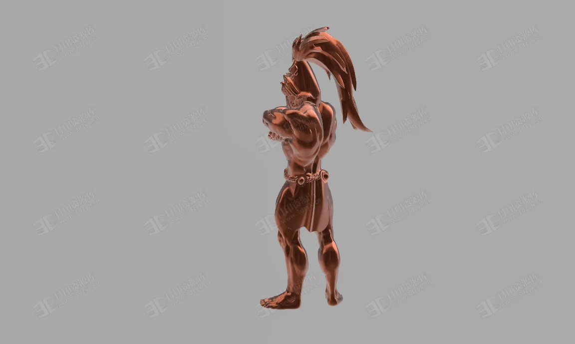 游戲中的守護(hù)者 戰(zhàn)士帶面具 人物模型3d (2).webp