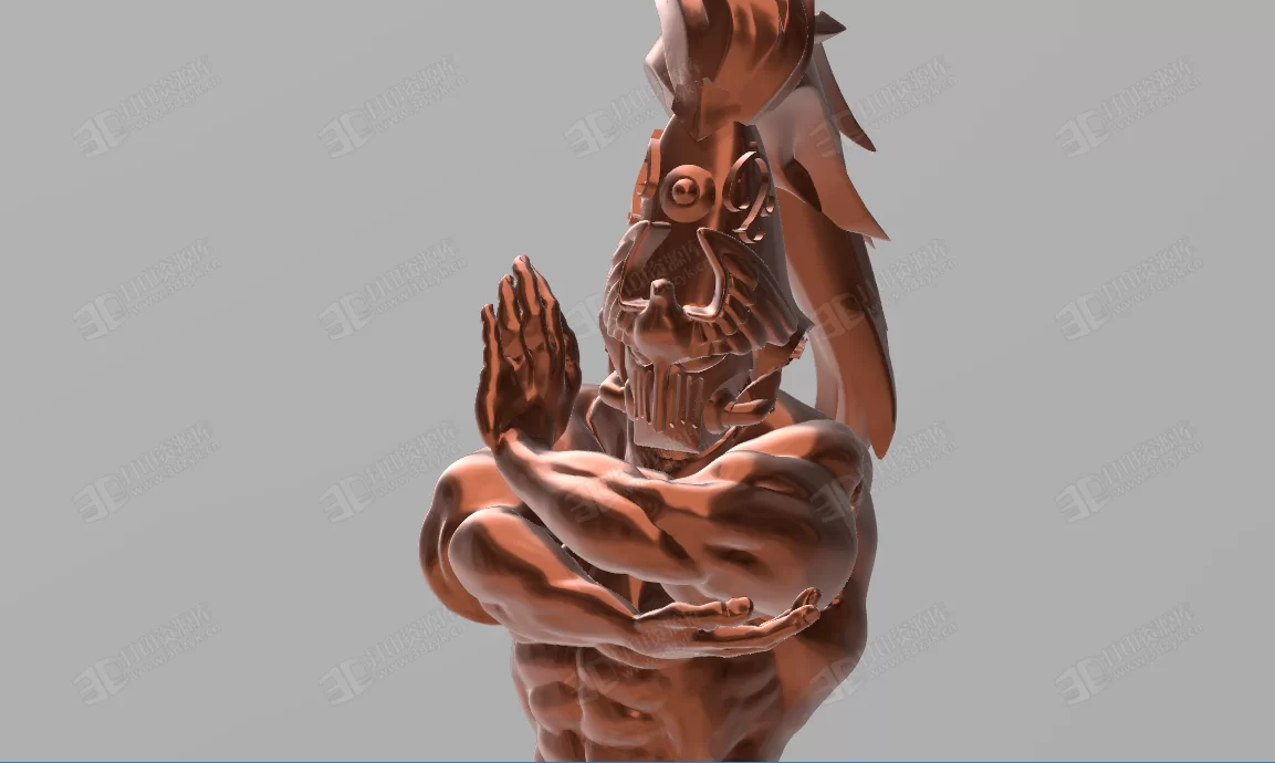 游戲中的守護(hù)者 戰(zhàn)士帶面具 人物模型3d (3).webp