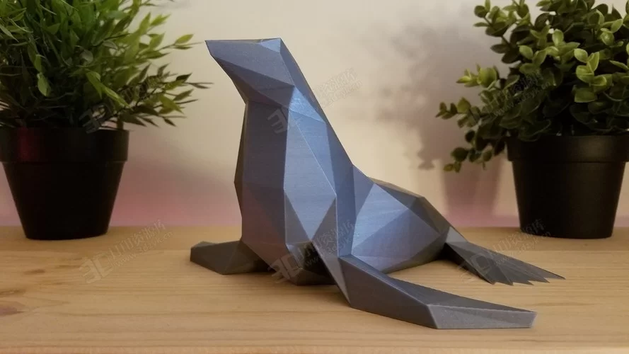 低多邊形 低像素 海象 動物3d模型stl (1).webp